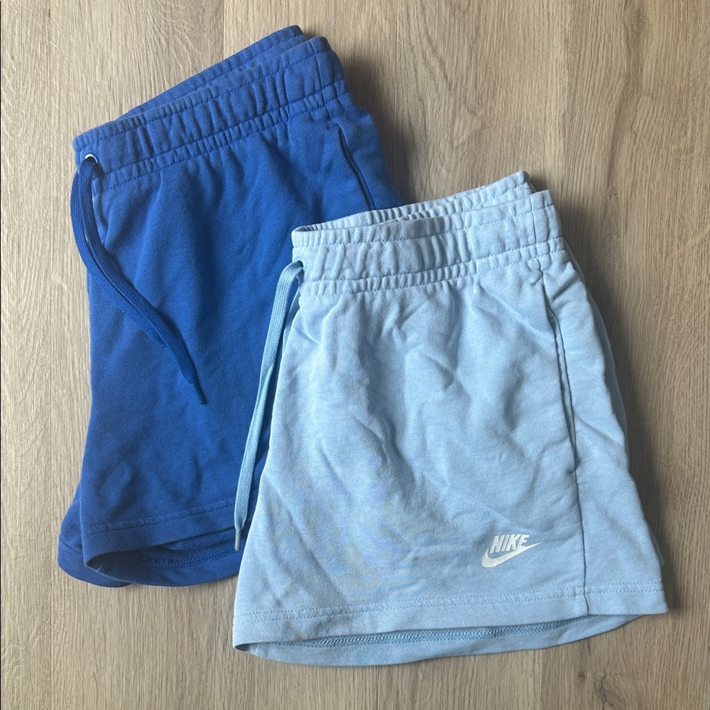 Nike Womens Blue and Light Blue Sweat Shorts